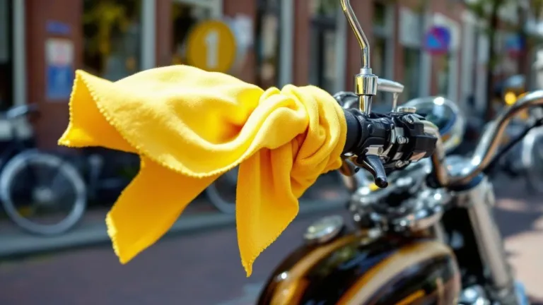 Ik zag deze gele lap op een motorstuur, de betekenis verraste me compleet