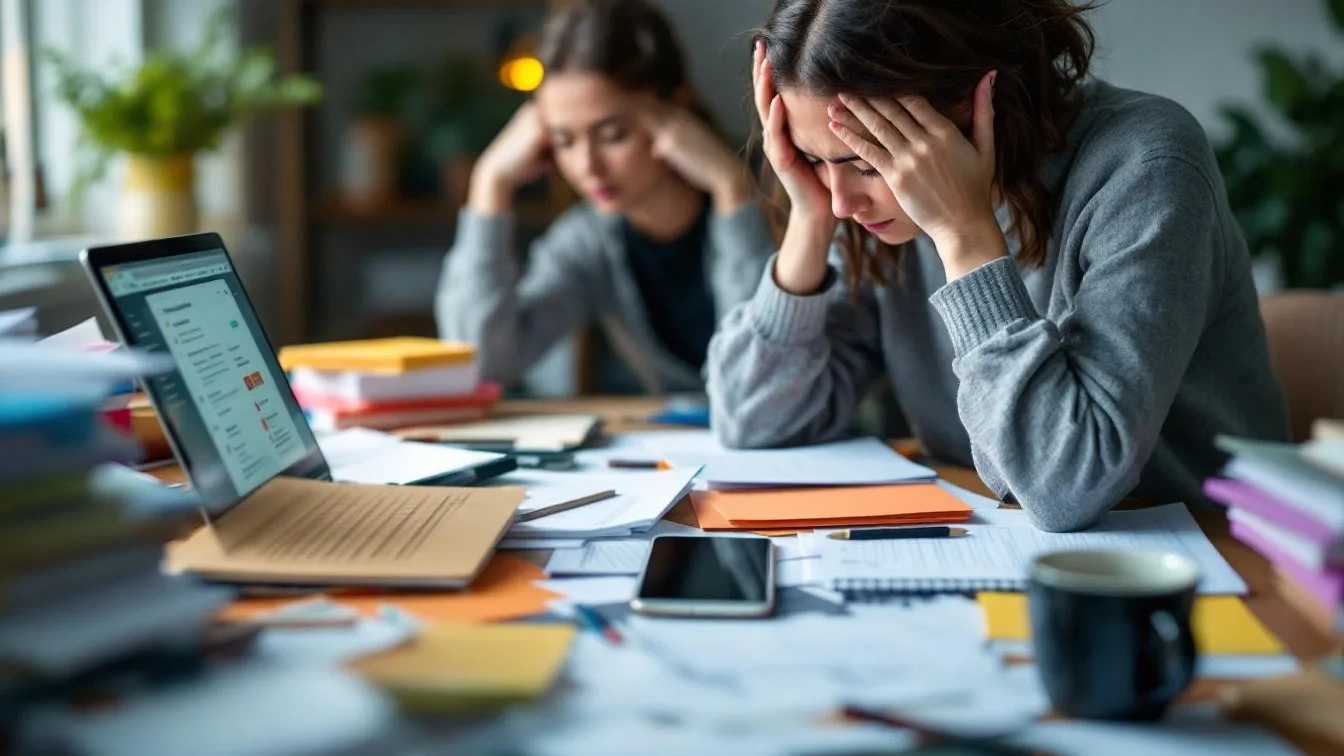 Mensen die zich mentaal uitgeput voelen, multitasken vaak op het verkeerde moment